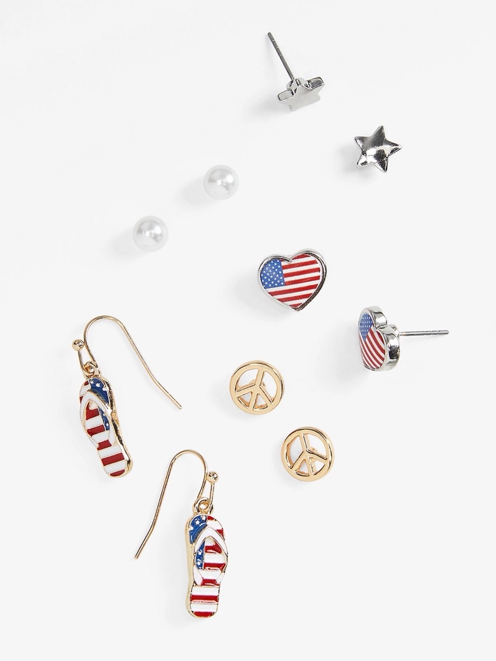 Maurices Americana Earring Set | 6-Pack Patriotic Stars Flag